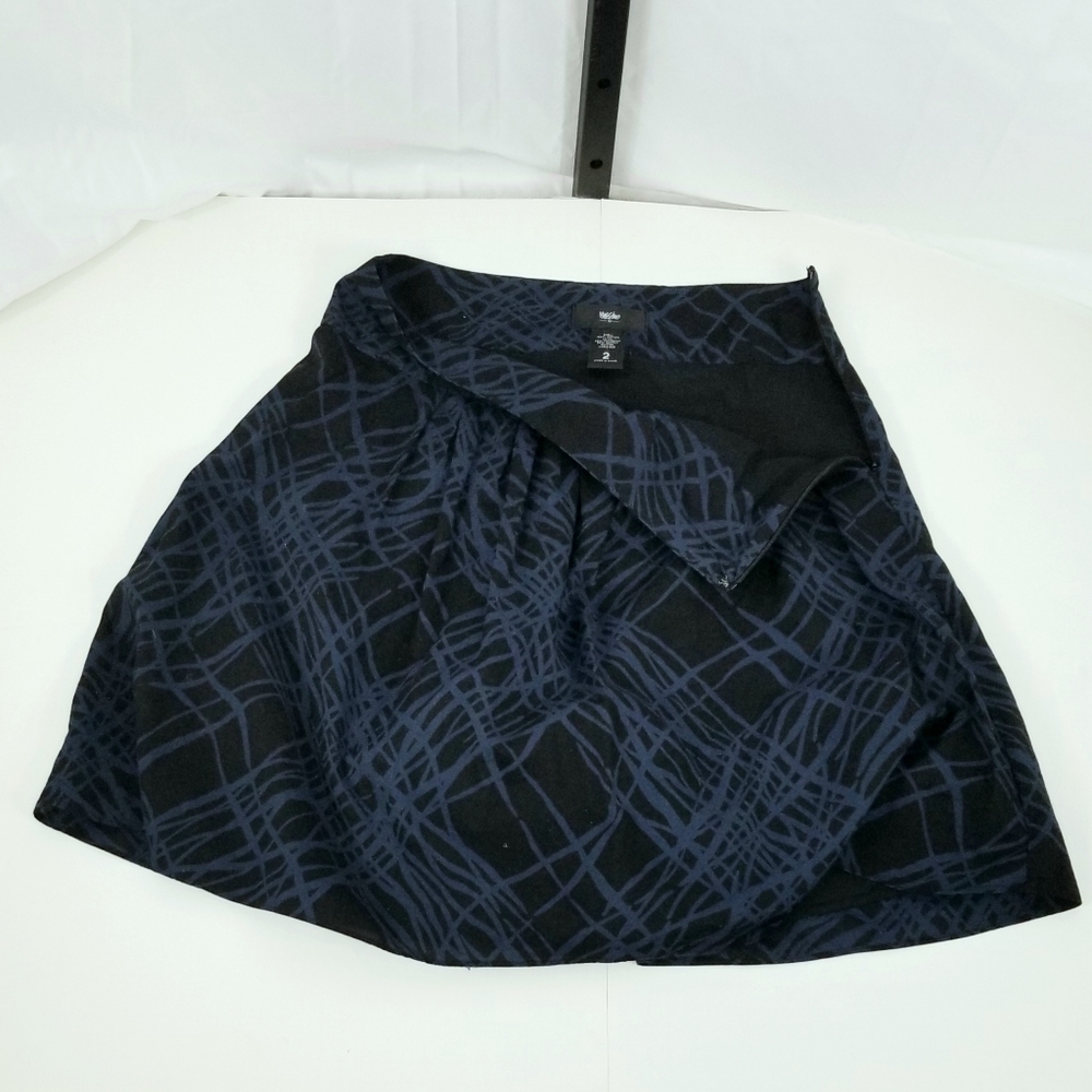 Mossimo Black & Blue Pleated Skirt